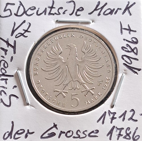 1986 f gedenkmünze - 5, dm