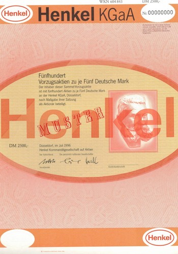 Vorzugsaktie henkel kgaa 500 - henkel,