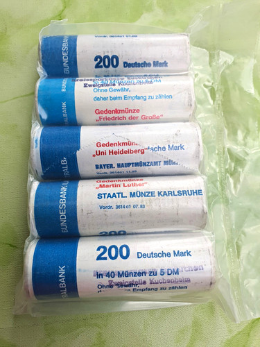 Münzrolle 200 deutsche - 5x,