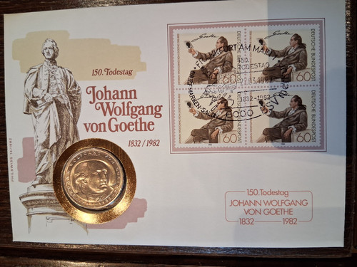 1982 goethe im - dm, numisbrief